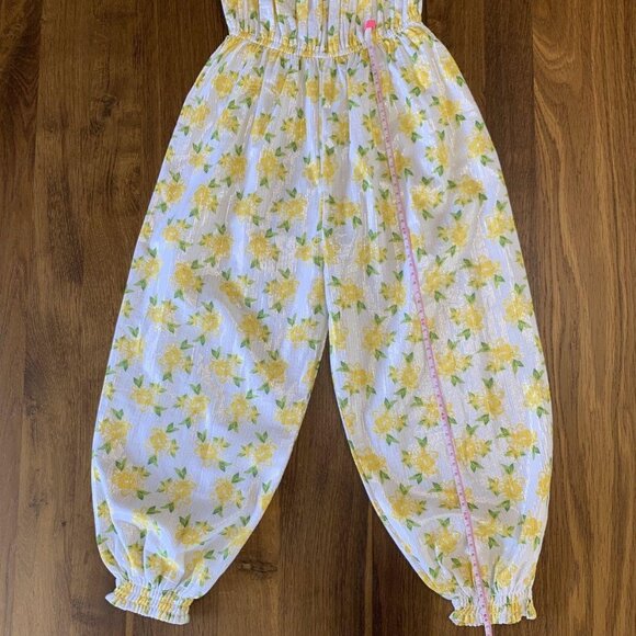 MASALA BABY Yellow Floral Retro Jumpsuit Girls 3 3T NWT Playsuit Romper Girl NEW - Picture 6 of 8